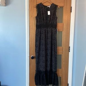 Adeline Rae polka dot lace maxi dress